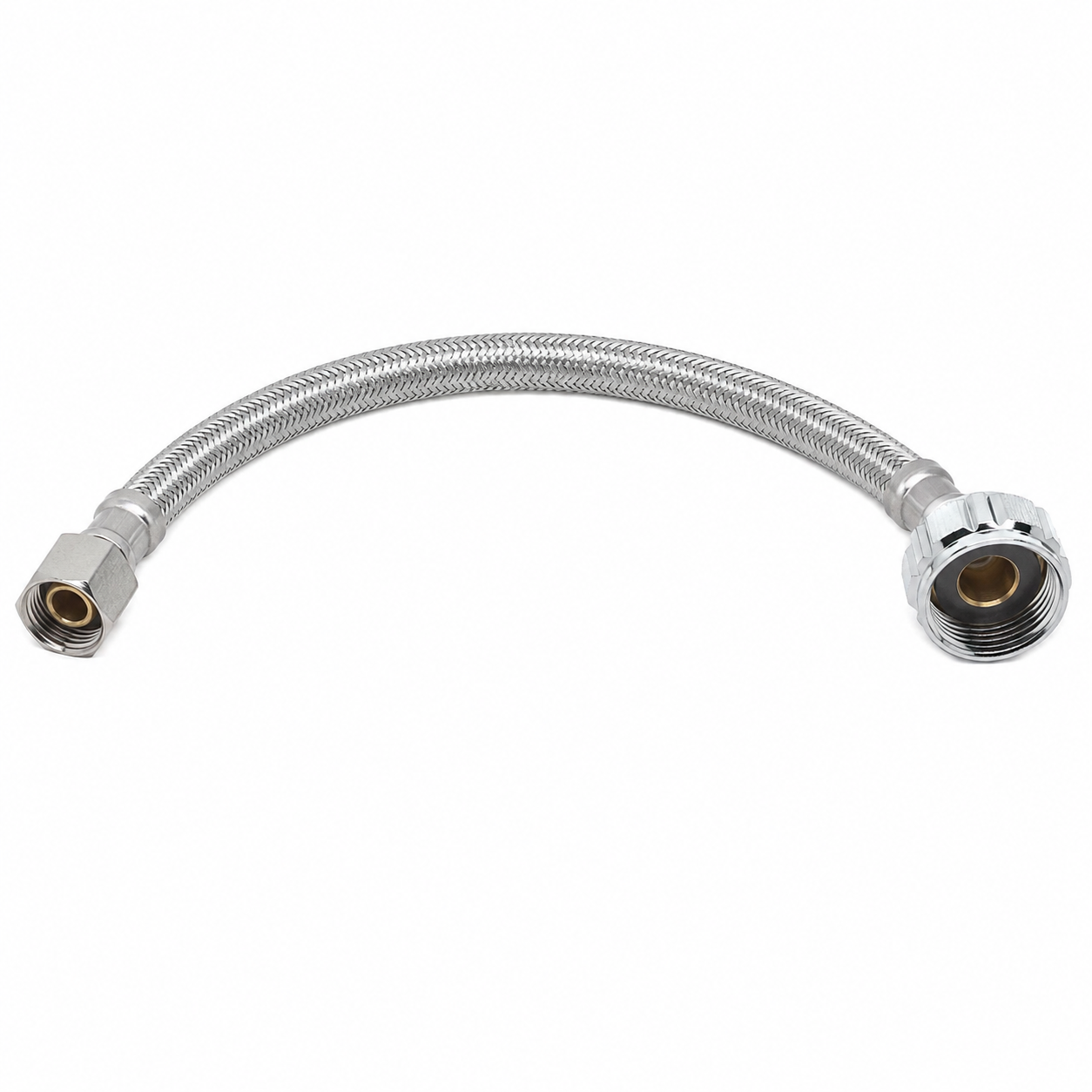 Braided Stainless Steel Toilet Tank Supply Line — 3/8" Compression x 7/8" Ballcock Nut