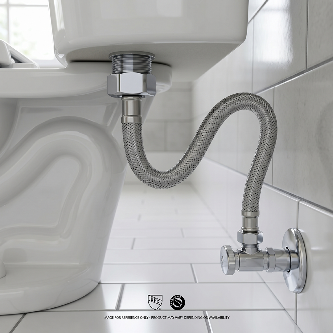 Braided Toilet Tank Supply Line — Lead Free (SS-CPBN)